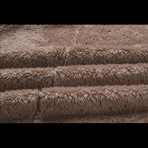 Khaki Plush Teddy Cardigan Jacket - Picture 5 of 6